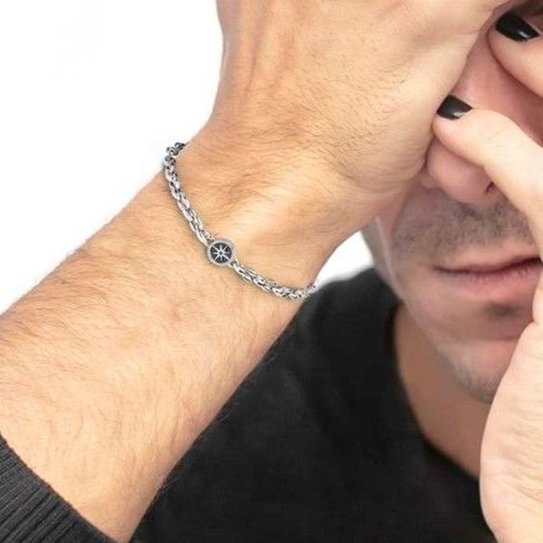 2. Bracciale "rosa dei venti" grigio acciaio Marlù Gioielli 30br0011-n