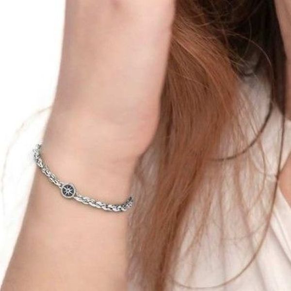 1. Bracciale "rosa dei venti" grigio acciaio Marlù Gioielli 30br0011-n