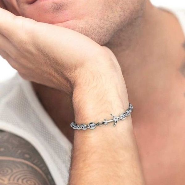 1. Marine chain bracelet "anchor" silver grey Marlù Gioielli 30br0012-n