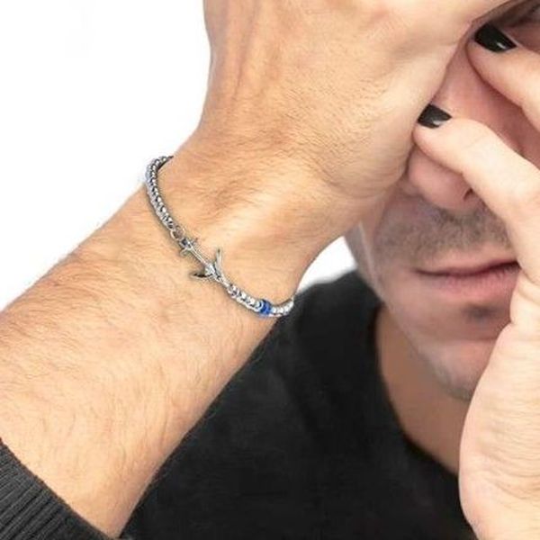 1. Bracciale "ancora" sodalite grigio argento Marlù Gioielli 30br0009