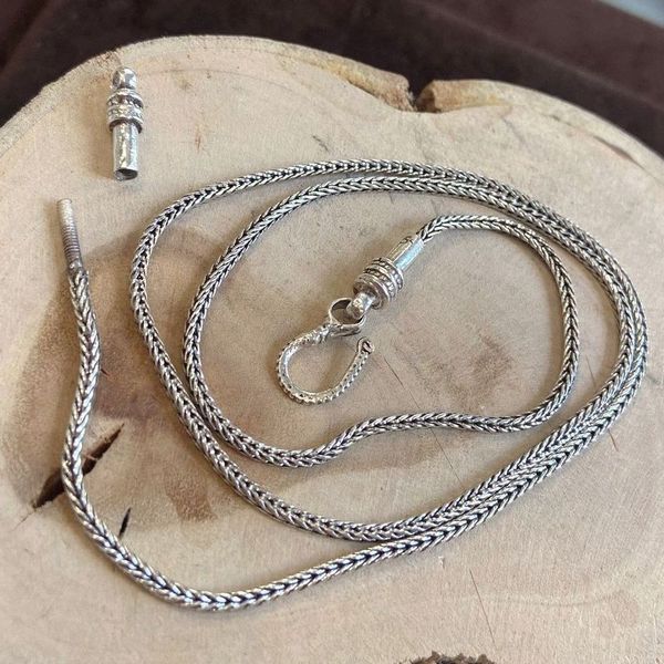 6. 1.5mm link necklace silver grey BRASS Workshop f23cl05