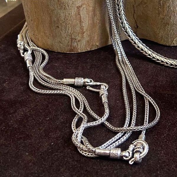 5. 1.5mm link necklace silver grey BRASS Workshop f23cl05