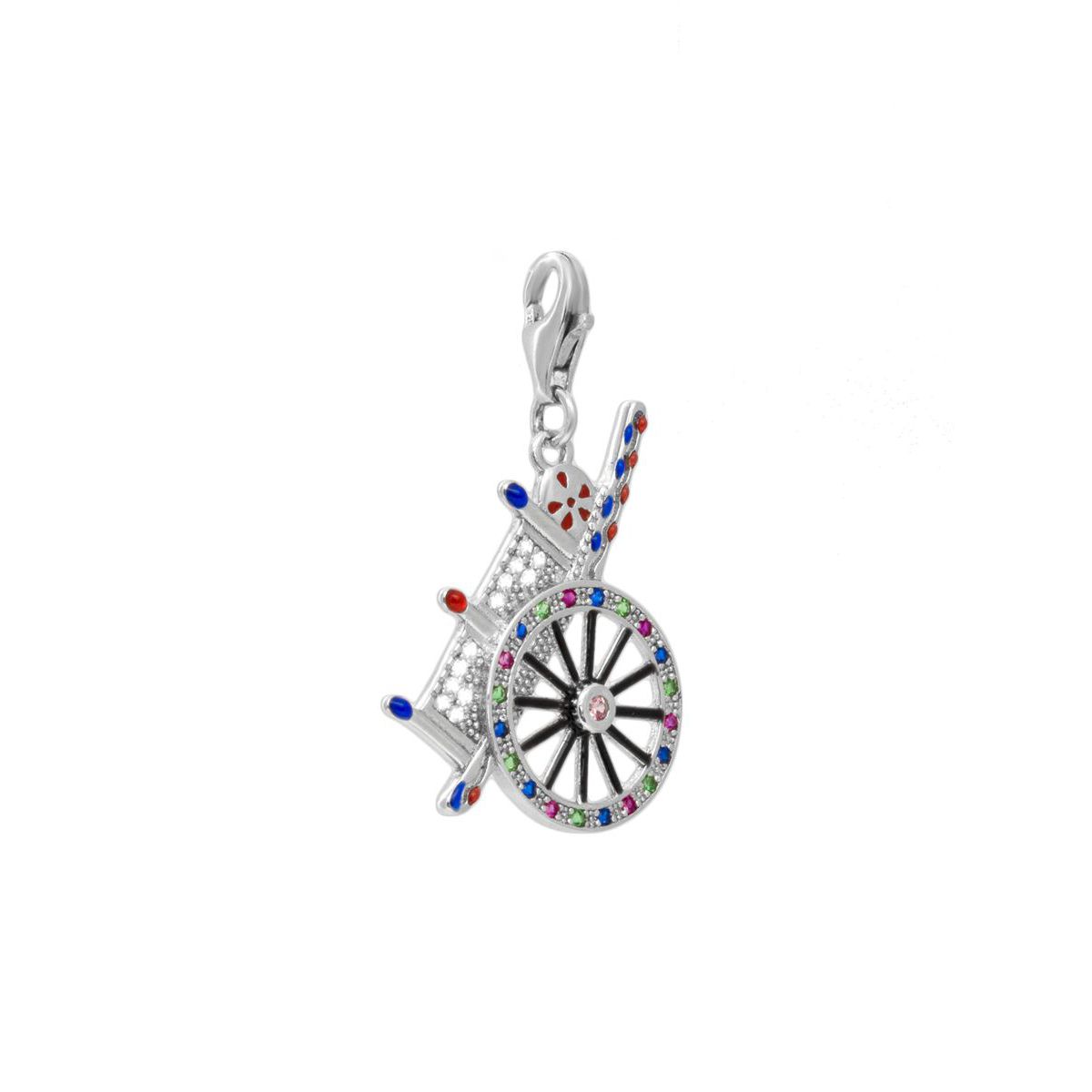 1. Pendant Sicilian cart Silver Grey BRASS Workshop msp309r