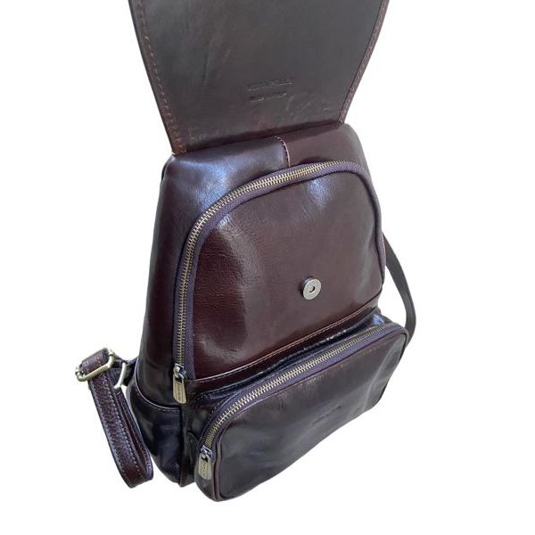 4. Backpack external pocket dark brown BRASS Workshop s6982