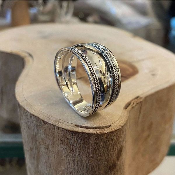 2. Band ring silver grey BRASS Workshop 24an03