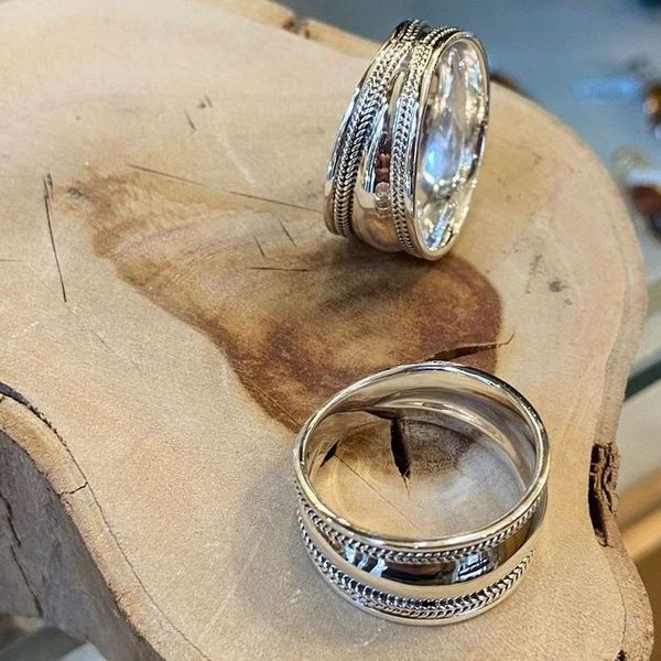 3. Band ring silver grey BRASS Workshop 24an03