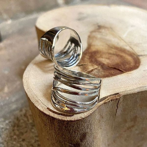 1. Anello fili grigio argento BRASS Workshop 24an04