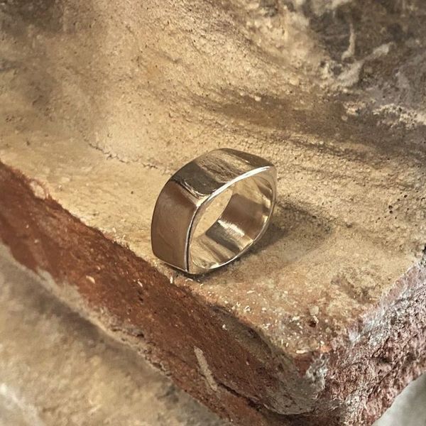 2. Anelo fascione quadro torto grigio argento BRASS Workshop 24an11