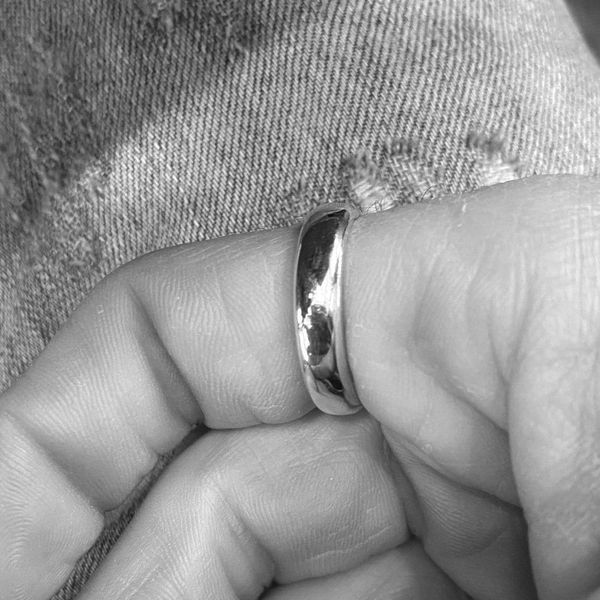 4. 5 mm wedding ring silver grey BRASS Workshop 24an12