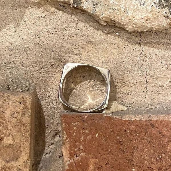 1. Square ring silver grey BRASS Workshop 24an13