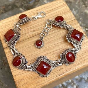 1. Carnelian stone bracelet brown