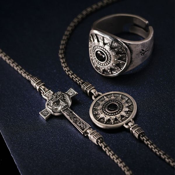 1. Nativity star bracelet silver grey ELLIUS Jewelry r810