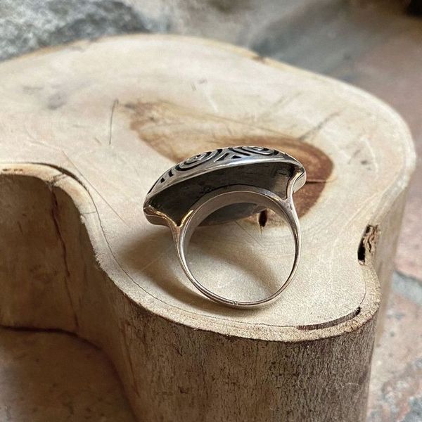1. Anello tondo spirali grigio argento BRASS Workshop 24an14
