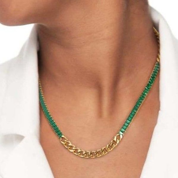 2. Curb chain necklace with tennis gold Marlù Gioielli 33cn0015-v