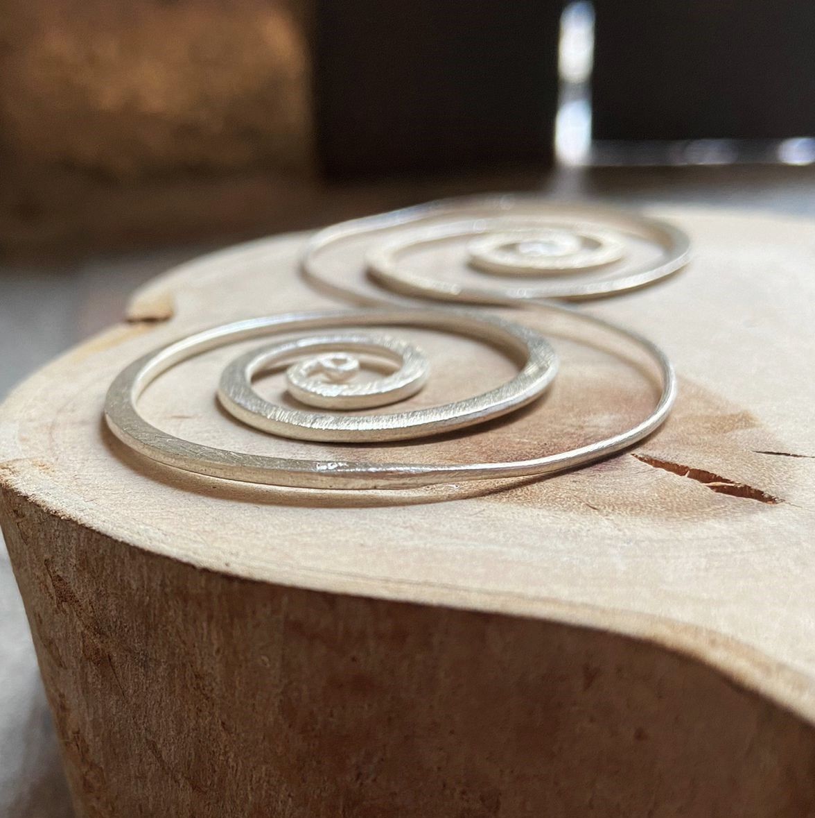 Orecchini A Spirale Fatti A Mano In Argento Puro 925, Tribù Karen Hill. Gioielli Etnici Artigianali, Confezione Regalo Inclusa. 20x20mm, Peso 6.2-6.5g.