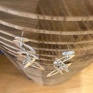 3. Dangling circle earrings silver grey BRASS Workshop 24or07
