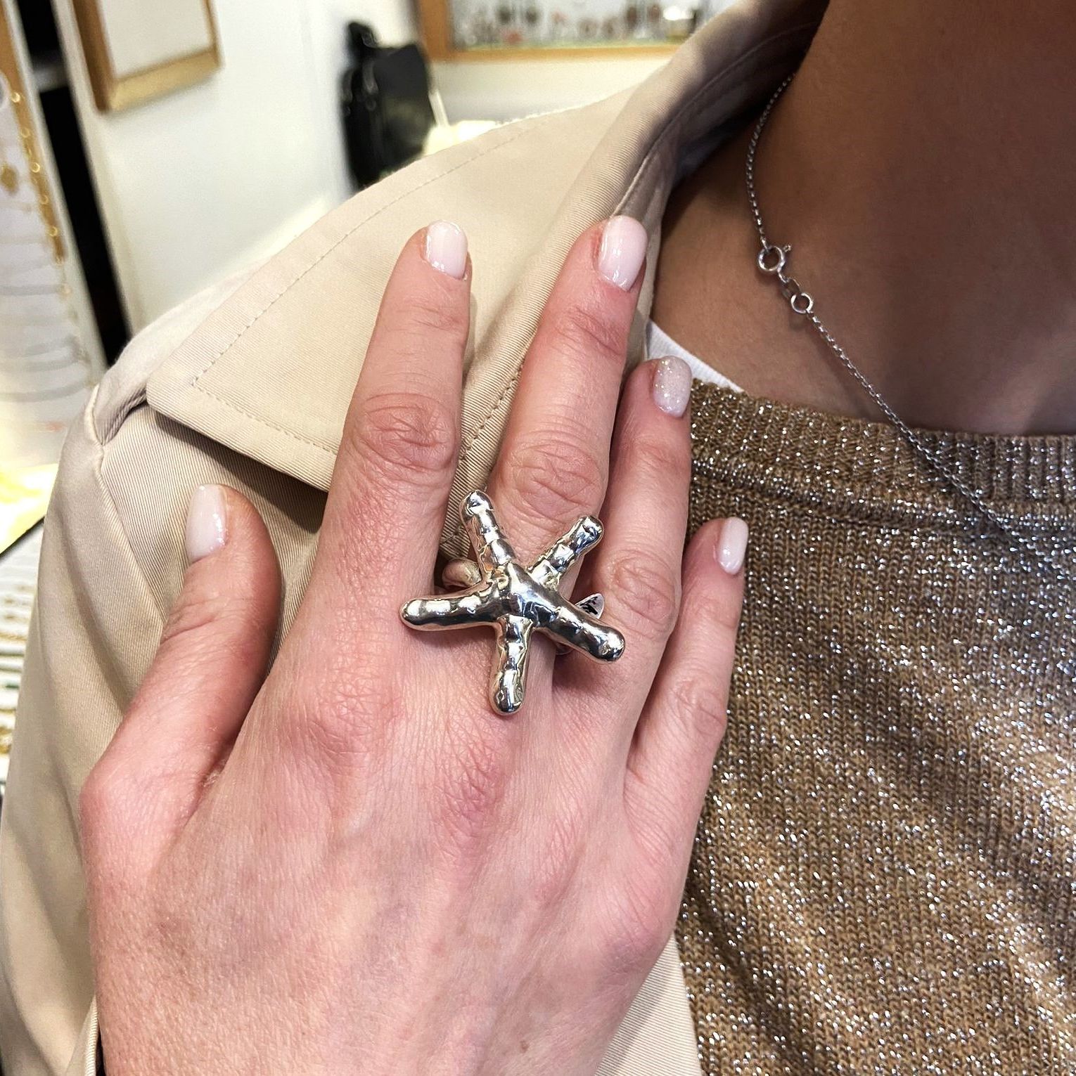 Nuove cavigliere con ciondolo a forma di stella marina di conchiglia