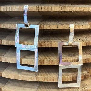 Orecchini doppio quadro grigio argento BRASS Workshop