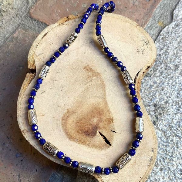4. Lapis lazuli choker necklace blue BRASS Workshop 24cl01