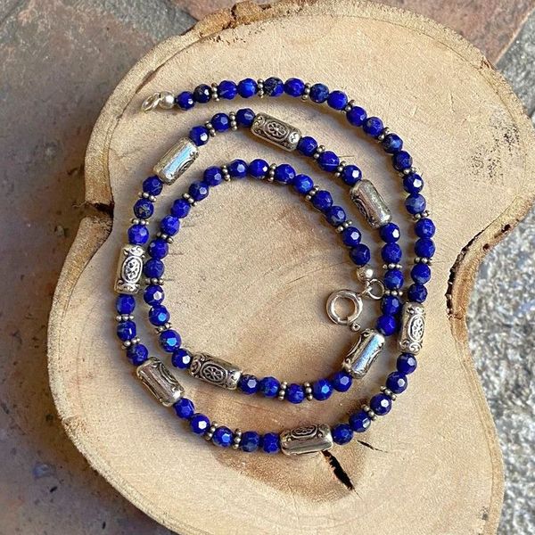 2. Lapis lazuli choker necklace blue BRASS Workshop 24cl01