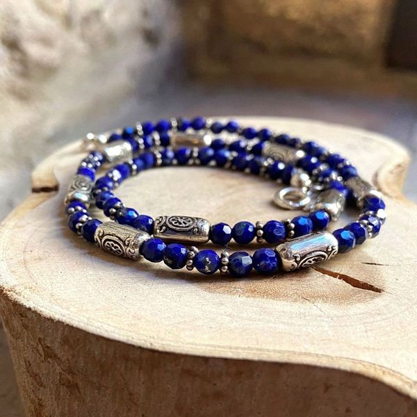 3. Lapis lazuli choker necklace blue BRASS Workshop 24cl01