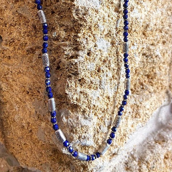 5. Lapis lazuli choker necklace blue BRASS Workshop 24cl01