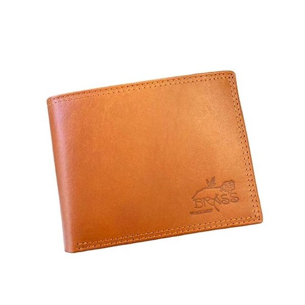 Portafoglio In Vera Pelle Con 22 Porta Carte E Finestra ID - Marrone, Modello 1528CF