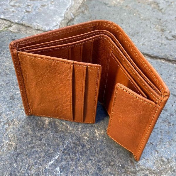 2. Compact wallets brown BRASS Workshop op-8561
