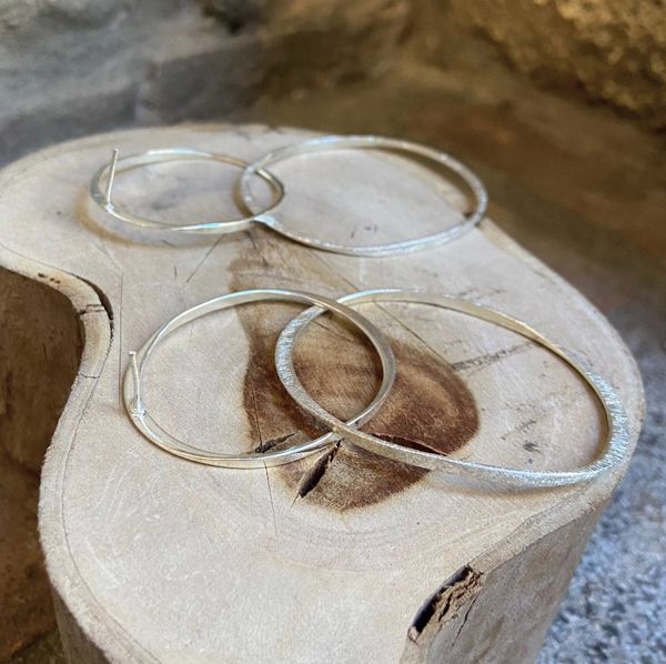 1. Double element earrings silver grey BRASS Workshop 24or15