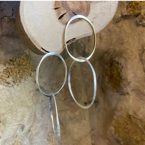 2. Double element earrings silver grey BRASS Workshop 24or15