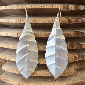 1. Leaf earrings silver grey