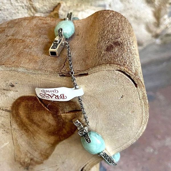 Bracciale Tibetano Tamashii In Giada Verde Acqua – Pietra Naturale Benedetta, Unisex, Significato Spirituale (BHS900-200)
