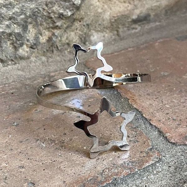 2. Starfish silver rigid bracelet silver grey BRASS Workshop 24br17