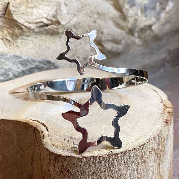 3. Starfish silver rigid bracelet silver grey BRASS Workshop 24br17