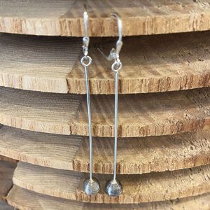 Striped sphere earrings silver grey BRASS Workshop