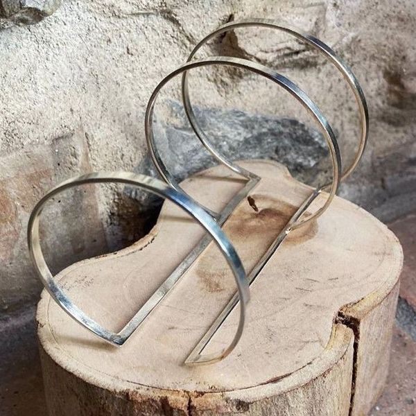 1. Bracciale tris alla schiava grigio argento BRASS Workshop 24br20