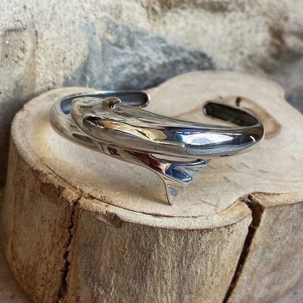 2. Bracciale rigido Dolphin grigio argento BRASS Workshop 24br27
