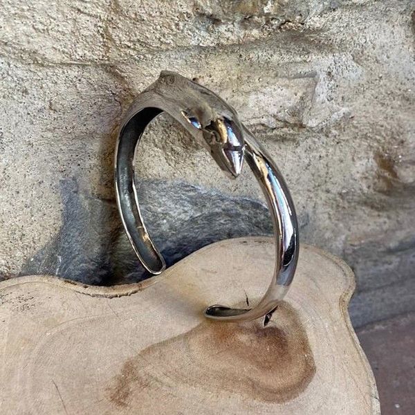 1. Bracciale rigido Dolphin grigio argento BRASS Workshop 24br27