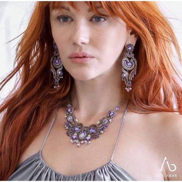 2. Orecchini Chandelier Dilber viola AyalaBar c2003