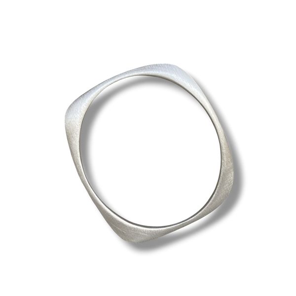 2. Rectangle rigid bracelet silver grey BRASS Workshop 24br32