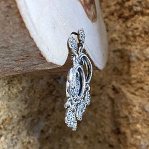 Orecchini chandelier grigio argento BRASS Workshop