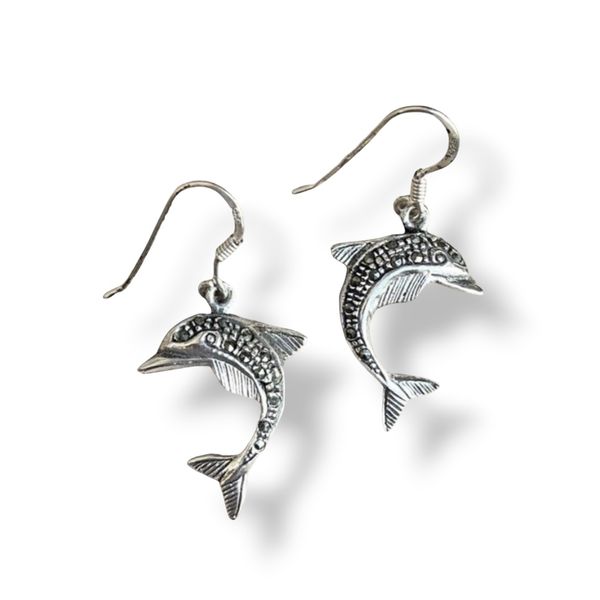 3. Orecchini Delfini con marcassite grigio argento BRASS Workshop 24or41