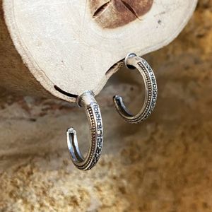 Orecchini cerchio parziale brunito BRASS Workshop