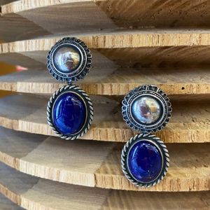 Orecchini pietra di lapislazzuli blu BRASS Workshop