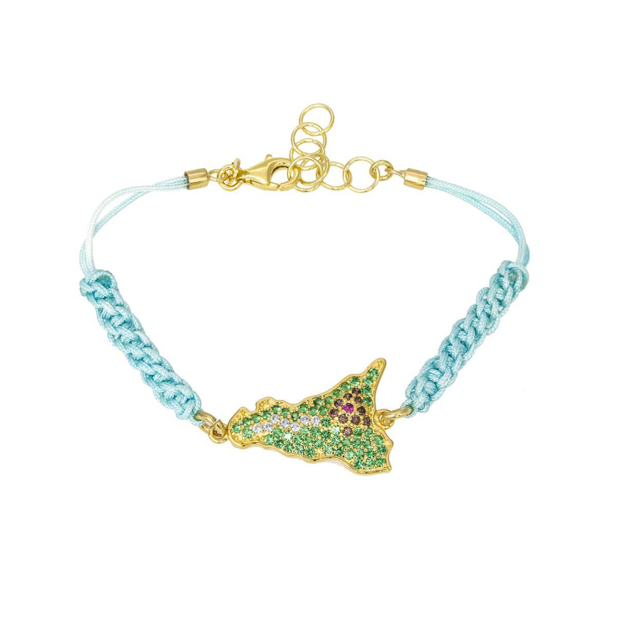 1. Bracciale filo con Sicilia Azzurro M'AMI Sicily Jewels msb101gs