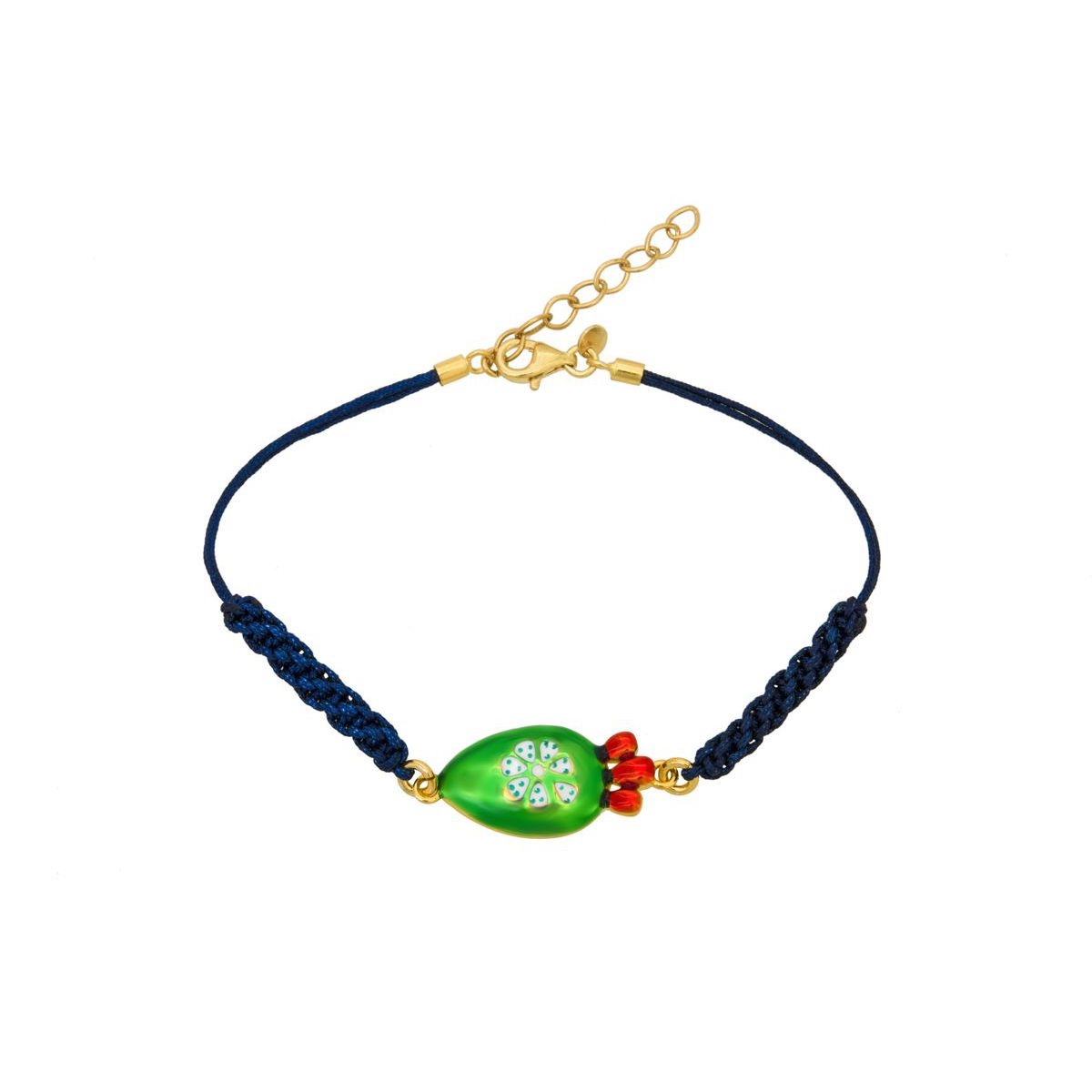 1. Thread bracelet with fig blade blue BRASS Workshop msb001gl