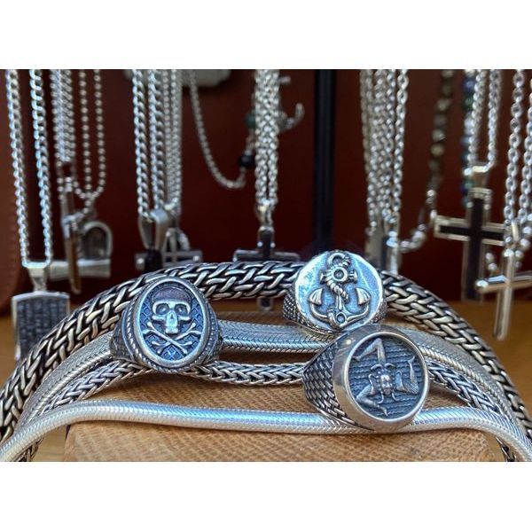 3. Trinacria, silver ring L silver gray BRASS Workshop msr03l