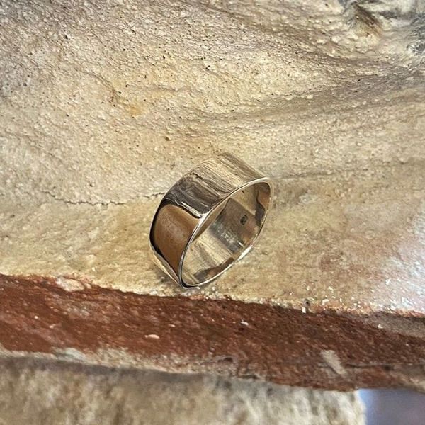 1. Anello fascia Fake grigio argento BRASS Workshop 24an21