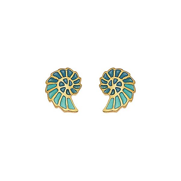 1. Orecchini Nautilus verde acqua BRASS Workshop snt14