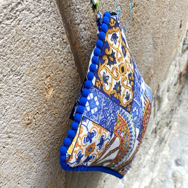 2. Pochette Sicilia con polsino blu BRASS Workshop ps05